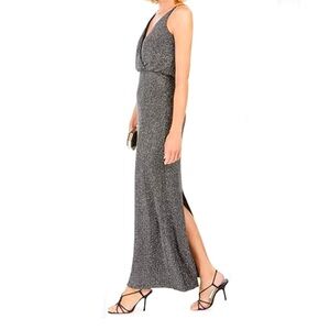 Vince Camuto MetallicV-Neck Evening Dress Size 8